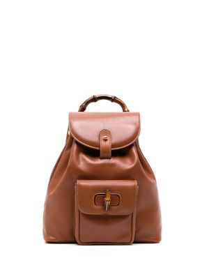 Gucci Pre-Owned 1990-2000s Bamboo Line backpack - Brown