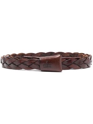 Gucci Pre-Owned 1990s braided leather belt - Brown