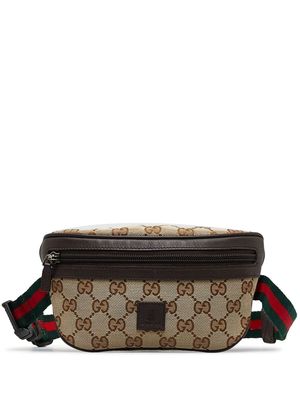 Gucci Pre-Owned 2000-2015 GG canvas Web belt bag - Brown