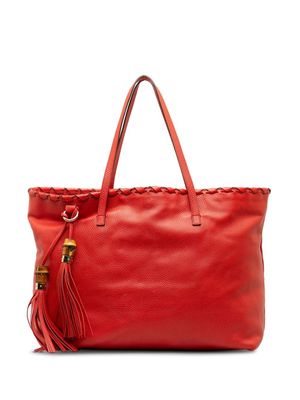 Gucci Pre-Owned 2000-2015 tassel-detail leather tote bag - Red