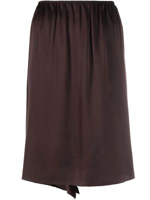Gucci Pre-Owned 2000s asymmetric silk skirt - Brown