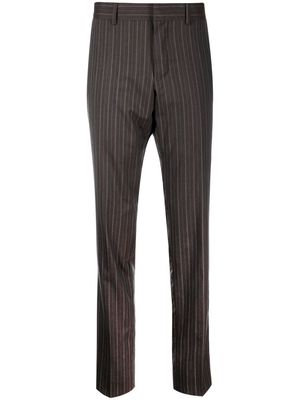 Gucci Pre-Owned 2000s pinstriped slim-legged tailored trousers - Grey