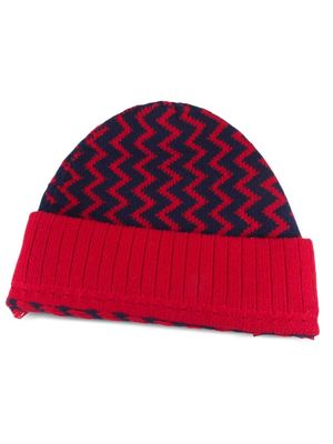 Gucci Pre-Owned 2010-2020 zigzag pattern wool beanie - Red