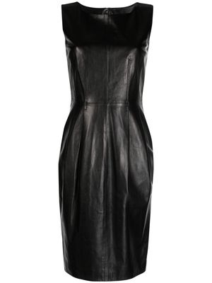 Gucci Pre-Owned 2010s sleeveless leather midi dress - Black