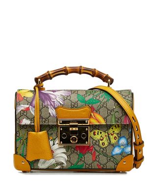Gucci Pre-Owned 2016-2022 Bamboo line GG monogram Tian satchel bag - Yellow