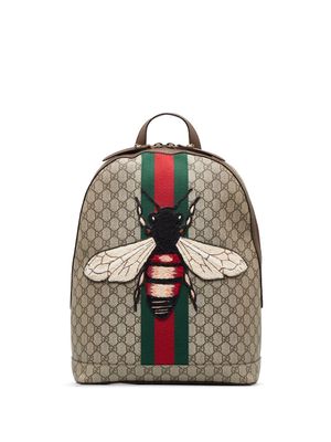 Gucci Pre-Owned 2016-2023 GG Supreme Animalier Web backpack - Brown