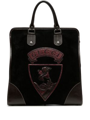 Gucci Pre-Owned coat of arms patch tote - Black