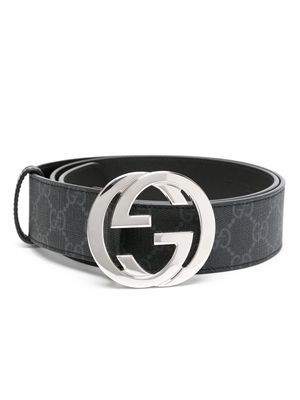 Gucci Pre-Owned GG Supreme buckle belt - Black