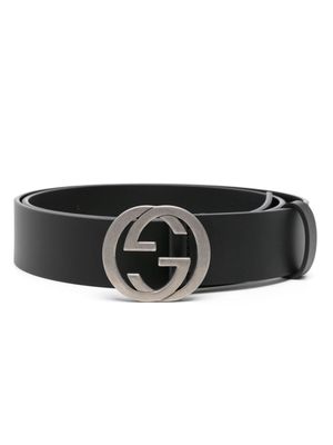 Gucci Pre-Owned Interlocking G buckle leather belt - Black
