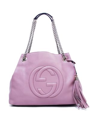Gucci Pre-Owned logo-embroidered shoulder bag - Pink