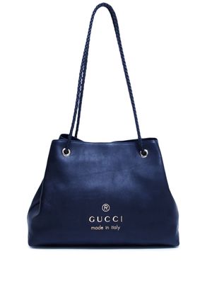 Gucci Pre-Owned logo-plaque leather shoulder bag - Black
