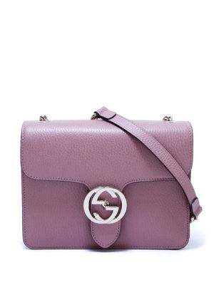 Gucci Pre-Owned logo-plaque leather shoulder bag - Pink