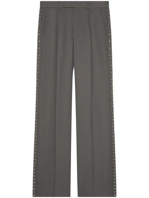 Gucci pressed-crease studded straight trousers - Grey