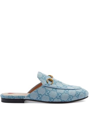 Gucci Princetown GG-canvas slippers - Blue