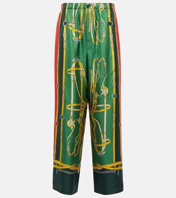 Gucci Printed wide-leg silk pants
