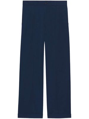Gucci rear embroidered-logo trousers - Blue