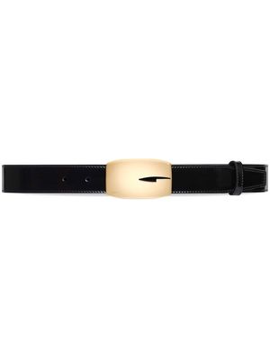 Gucci rectangular G buckle leather belt - Black