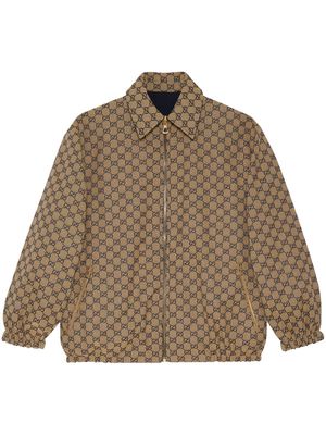 Gucci reversible GG Supreme bomber jacket - Brown