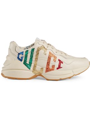 Gucci Rhyton lace-up sneakers - White