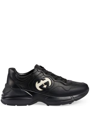 Gucci Rhyton leather sneakers - Black