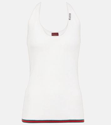 Gucci Ribbed-knit cashmere and silk tank top