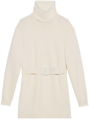 Gucci roll-neck belted knitted dress - Neutrals