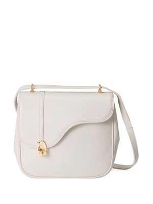 Gucci saddle detail shoulder bag - White