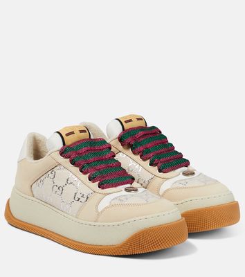 Gucci Screener GG leather-trimmed canvas sneakers