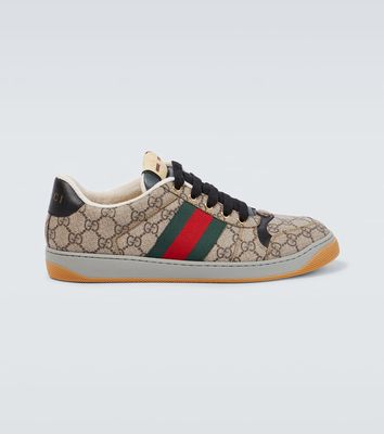 Gucci Screener leather-trimmed GG sneakers