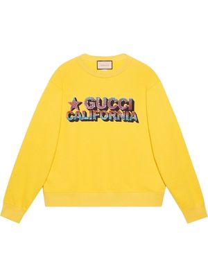 Gucci sequin-embellished logo jumper - Yellow