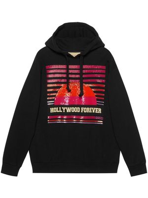 Gucci sequinned drawstring hoodie - Black