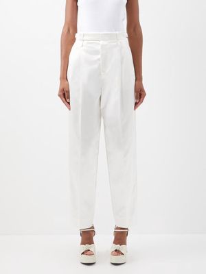 Gucci - Side-adjuster Pleated Tailored Trousers - Womens - Ivory