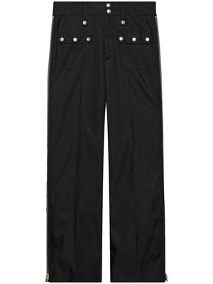 Gucci side-zips wide-leg canvas trousers - Black