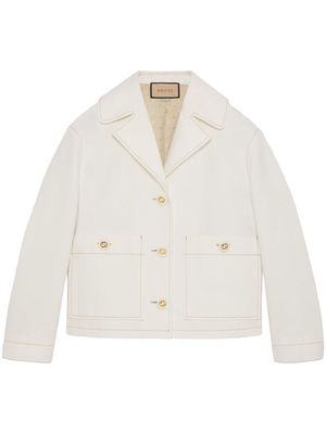 Gucci single-breasted cotton jacket - White