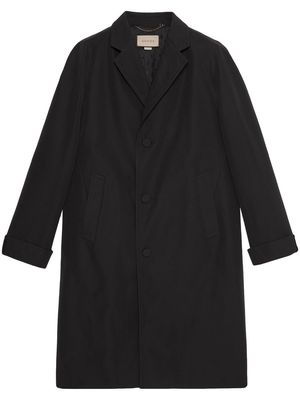 Gucci single-breasted cotton poplin coat - Black