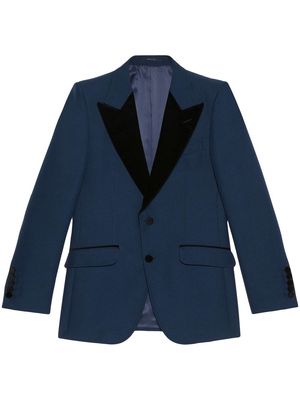 Gucci single-breasted velvet-lapel blazer - Blue