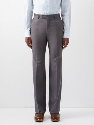 Gucci - Slim-leg Drill Trousers - Mens - Dark Grey