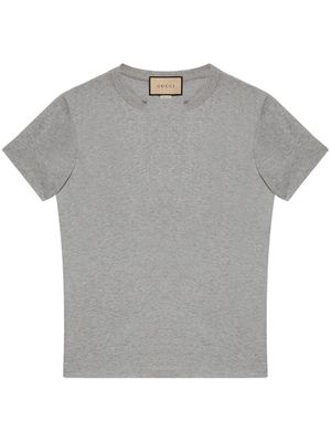 Gucci split-neck cotton T-shirt - Grey