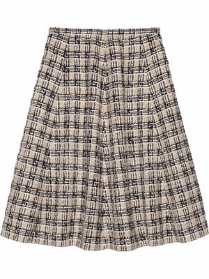Gucci Square-G check tweed skirt - Black