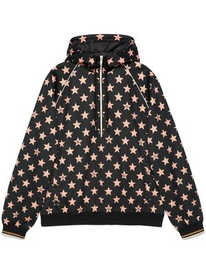 Gucci star pattern hooded sweatshirt - Black