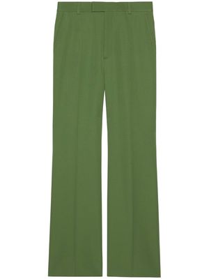 Gucci straight-leg gabardine-weave trousers - Green