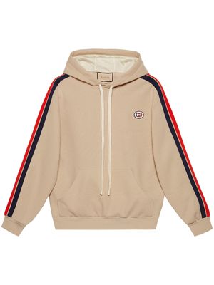 Gucci stripe-detail GG hoodie - Neutrals