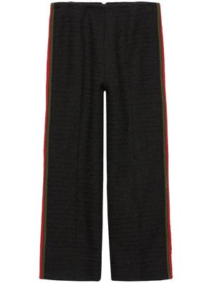 Gucci stripe-detail tweed trousers - Black