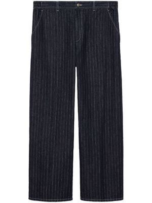 Gucci stripe-print straight-leg trousers - 4590 Blue