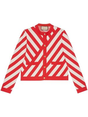Gucci striped jacquard cardigan - Red