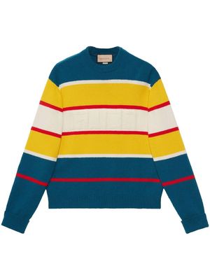 Gucci striped-knit jumper - Blue