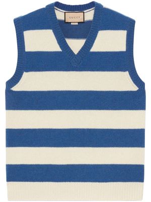 Gucci striped knitted vest - White