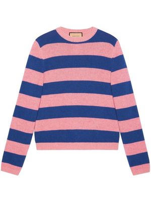 Gucci striped wool-cashmere jumper - Pink