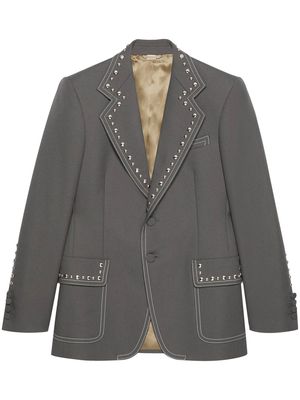 Gucci stud-embellished single-breasted blazer - Grey