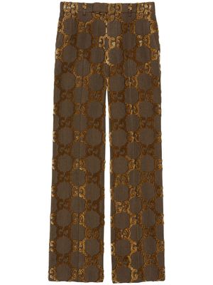 Gucci Supreme GG velvet trousers - Brown